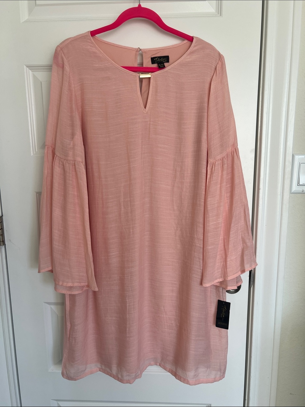 Thalia Sodi Light Pink Bell-Sleeve Mini Dress